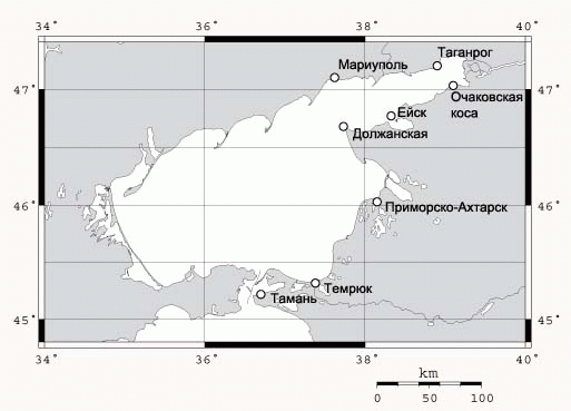 Береговая линия азовского моря карта