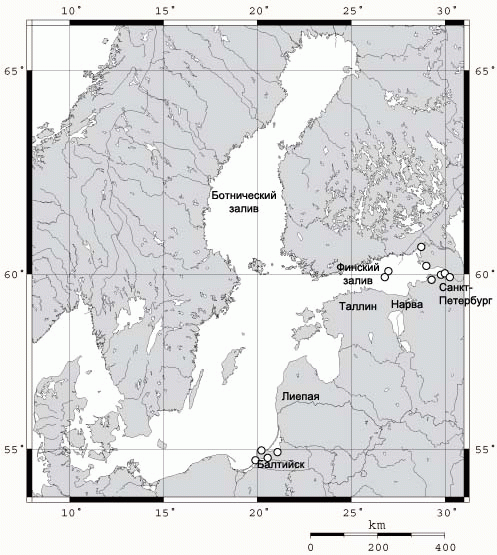 Балтийское море контурная карта