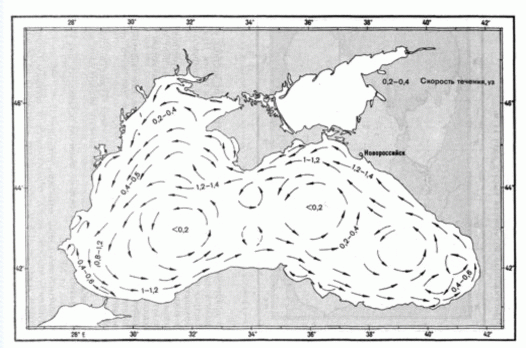 Карта течений черного моря