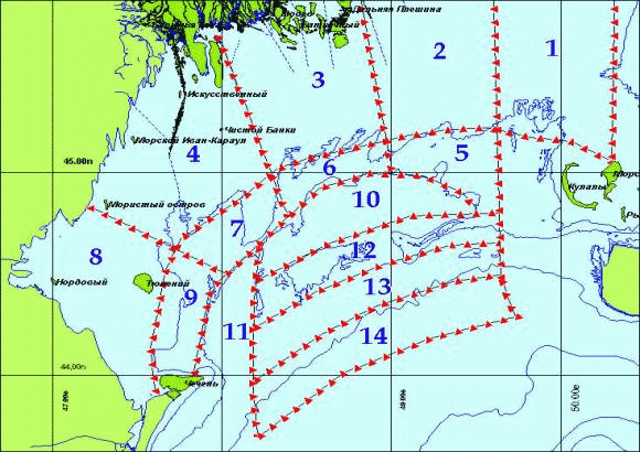 Карта глубин каспийского моря